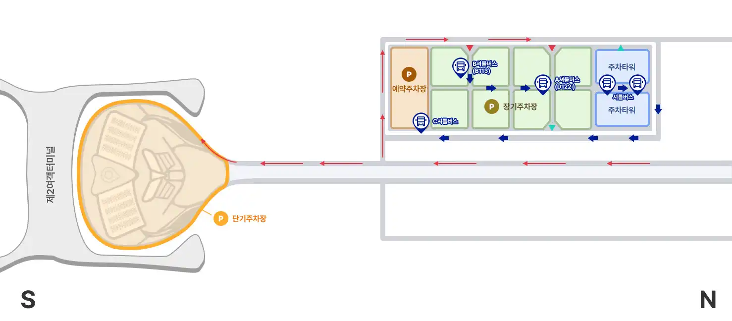 2터미널 주차장 약도