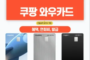 쿠팡 와우카드 혜택 연회비 발급등록 방법