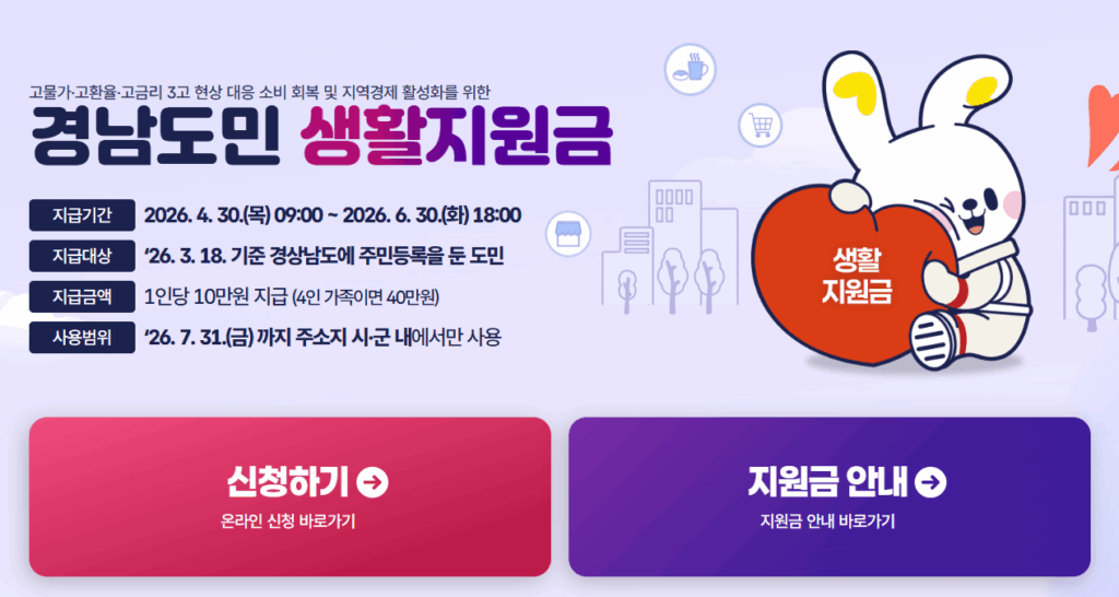 경남도민 민생지원금 간단 정리